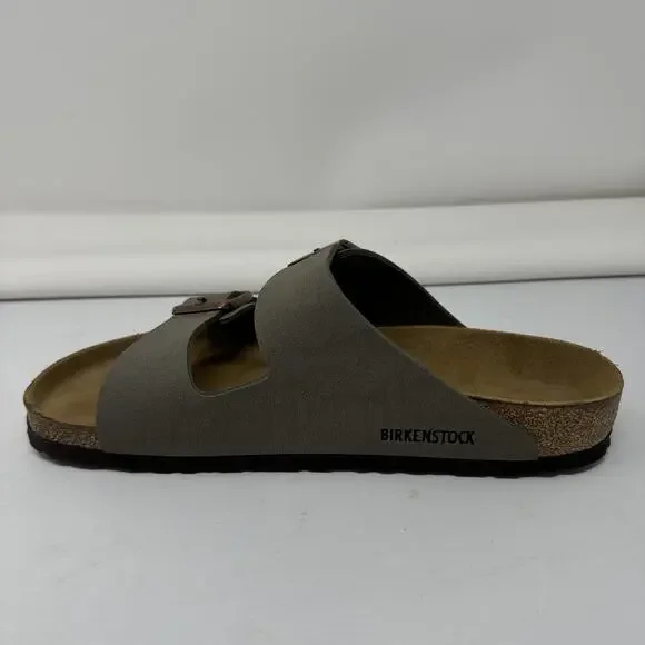 Birkenstock Arizona Slippers Birko Flor Nubuck Stone Size 41 - Picture 7 of 11